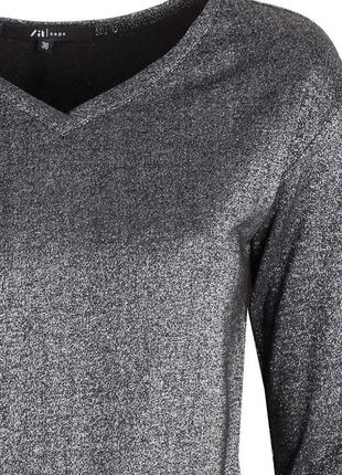 Женская блуза с люрексом helene zaps цвета графит. коллекция осень-зима4 фото