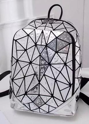 Блискучий жіночий рюкзак аміна, bao bao issey miyake 3034, геометричні рюкзаки з трикутників з краплями