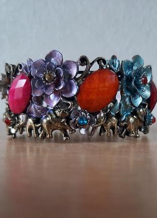 Браслет індія колір слон разноцв яск біжутерія камені страз бохо етно бижутер boho