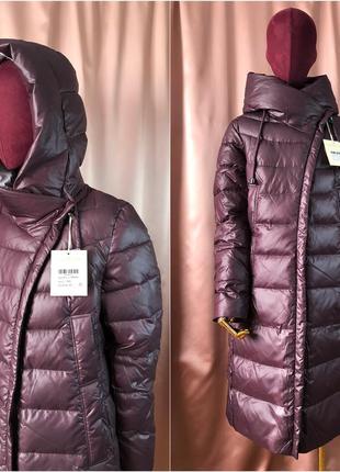 Пуховое пальто тёплый зимний пуховик длинный с капюшоном пальто на оверсайз макси длины5 фото