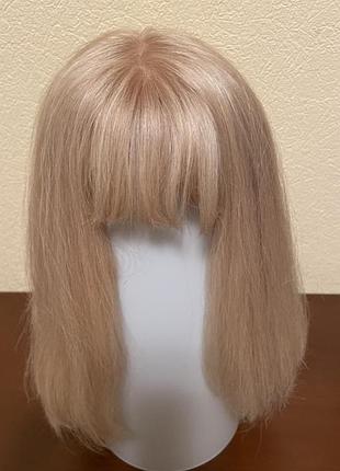 Парик натуральные волосы с челкой