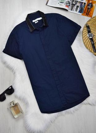 Тенниска с вортником под кожу topman синяя шведка поло рубашка без рукавов