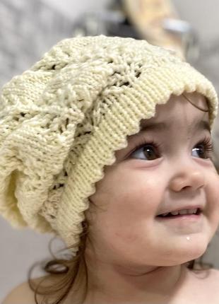 Весняна шапка на девочку берет беретка мармулька1 фото