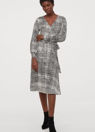 Сукня міді а-силуету з крепу з запахом h&m (розмір 36-38)1 фото