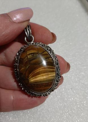 Кулон тигровый глаз, натуральный камень