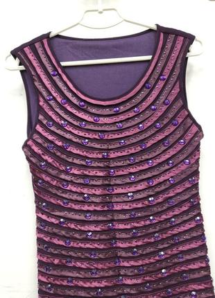 Сиреневое фиолетовое вечернее платье туника поетки камни2 фото