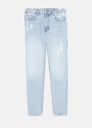 Zara голубые джинсы мом 403 фото