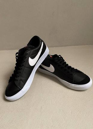 Мужские кожаные черно-белые кроссовки nike blazer low🆕найк блейзер лов5 фото