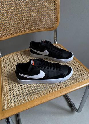 Мужские кожаные черно-белые кроссовки nike blazer low🆕найк блейзер лов8 фото