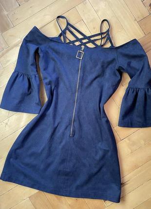 Короткий темно-синє плаття2 фото