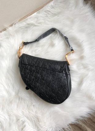 Saddle black logo брендовий чорна міні сумочка трендова модель жіноча чорна сумка відомий бренд2 фото