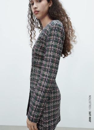 Zara твидовое платье5 фото