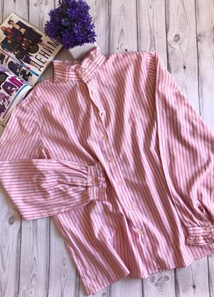 Рожева рубашечка з милим воротнічком1 фото