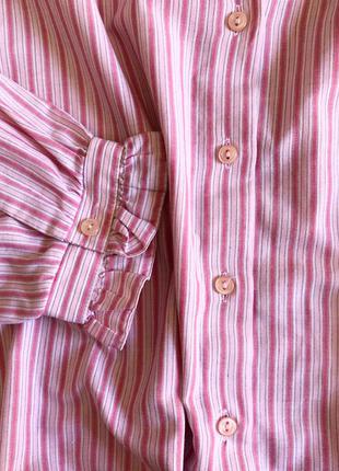 Рожева рубашечка з милим воротнічком2 фото