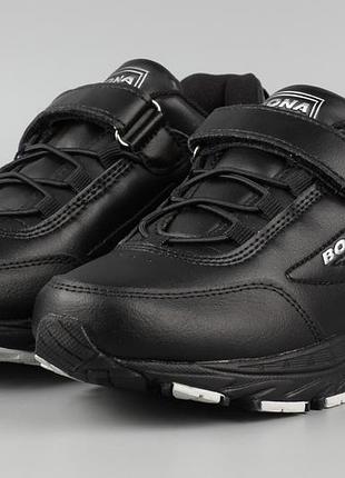 Кросівки дитячі шкіряні чорні bona 848c-11 бона розміри 31 32 33