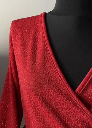 Блуза  красная с блеском размер l 6