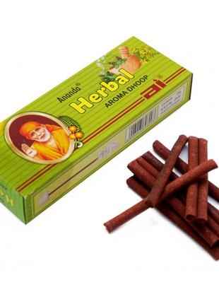 Ароматические палочки anand's herbal aroma dhoop безосновные травяные1 фото