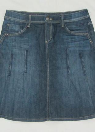 Стильная джинсовая юбка esprit средней длины (миди), размер l, 31, сток