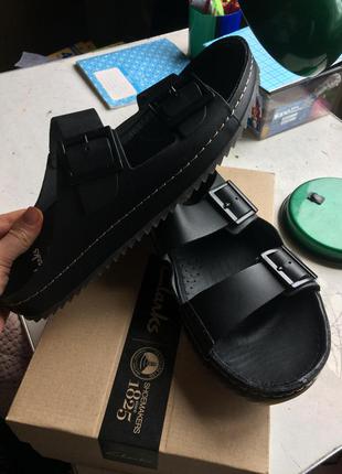 Clarks, босоножки, шлепки, кожа, ессо