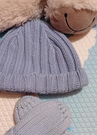 Вязана бавовняна шапка next для малюка, шапка для новонародженого хлопчика next1 фото