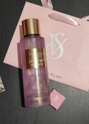 Парфумированный спрей з шимером блиском love spell shimmer💕victorias secret вікторія сікрет вікторія сікрет оригінал