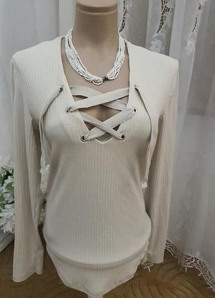 Классная кофта в рубчик 46-48 р