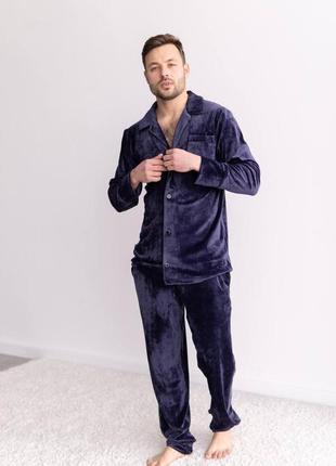 Темно синя піжама чоловіча