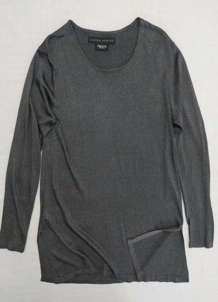Блуза, туніка, laura ashley, сіра з люрексом