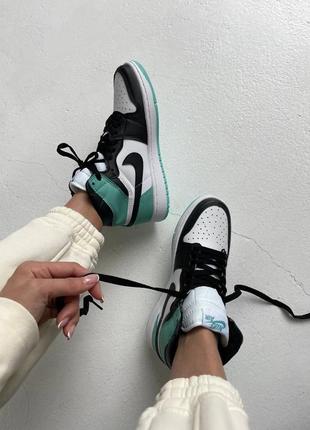Nike air jordan 1 retro 'black/mint' жіночі кросівки найк аїр джордан2 фото