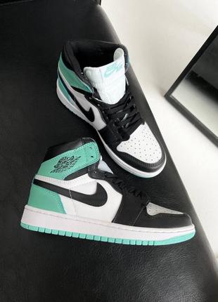 Nike air jordan 1 retro 'black/mint' жіночі кросівки найк аїр джордан3 фото