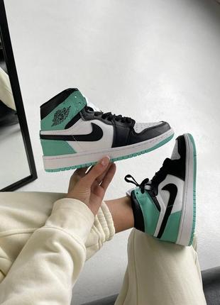 Nike air jordan 1 retro 'black/mint' жіночі кросівки найк аїр джордан4 фото