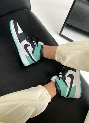 Nike air jordan 1 retro 'black/mint' жіночі кросівки найк аїр джордан5 фото