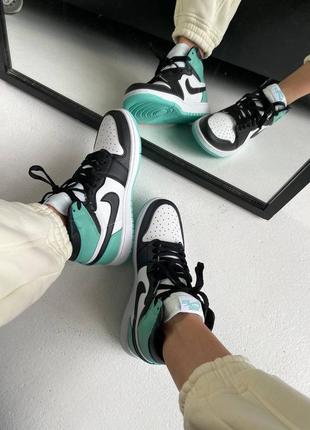 Nike air jordan 1 retro 'black/mint' жіночі кросівки найк аїр джордан7 фото