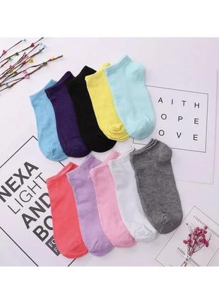 Набір однотонних жіночих шкарпеток 10 пар