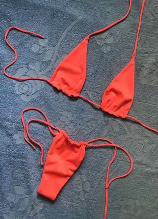 Купальник,оранжевый купальник,огненный купальник,купальник бикини,раздельный купальник1 фото