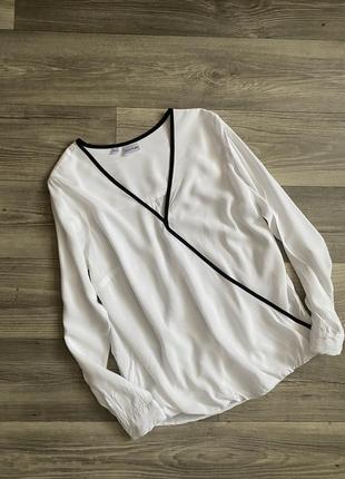Шикарная контрастная блуза с запахом2 фото
