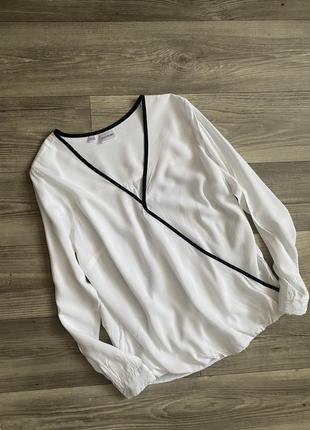 Шикарная контрастная блуза с запахом5 фото