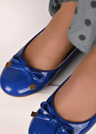 Туфли балетки женские синие т14358 фото