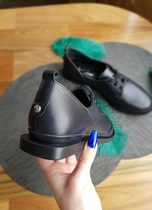 Туфли женские кожаные классические на шнурках . мягкие мокасины турция6 фото