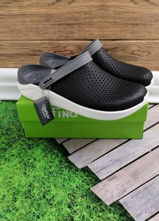 Чоловічі крокси сабо crocs literide clog чорні4 фото