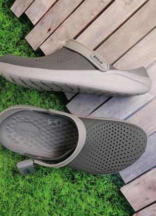 Чоловічі крокси сабо crocs literide clog сірі4 фото