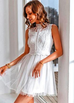 Shein . сукня з мереживом і фатином