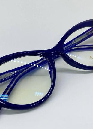 Жіноча оправа пластикова кішечки синього кольору дужки на флексах, окуляри жіночі5 фото
