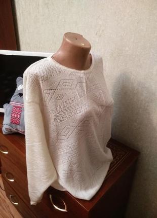 Шикарний ніжний ажурний светр вінтаж, 50-564 фото