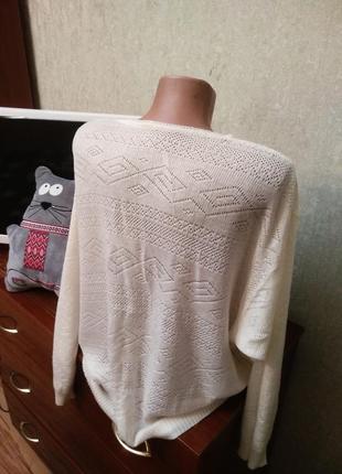 Шикарний ніжний ажурний светр вінтаж, 50-565 фото