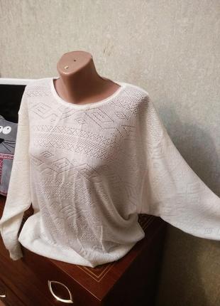 Шикарний ніжний ажурний светр вінтаж, 50-566 фото