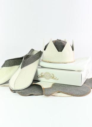 Подарунковий набір для лазні та сауни luxyart "цар" 5 предметів (n-148)