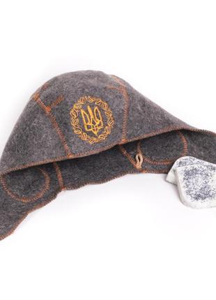 Банная шапка luxyart "танкист", натуральный войлок, серый (la-070)