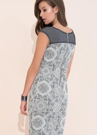 Стильное летнее платье из вискозы серого цвета с коротким рукавом. модель paulina zaps.3 фото