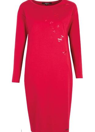 Женское трикотажное платье-футляр красного цвета. модель patty zaps.3 фото